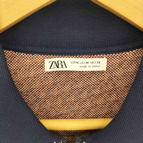ザラ ZARA 幾何学柄 トリコロール ニット トラックジャケット メンズ M