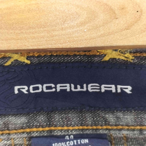 ロカウェア Rocawear 00S バック ロゴ ペイント 立体裁断 5ポケット バギー デニム パンツ 極太 B系 ビックサイズ メンズ 44