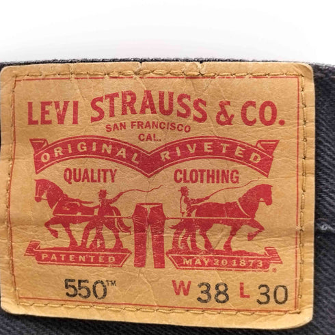 リーバイス Levis 550 5ポケット ストレート ブラック デニム パンツ ビックサイズ メンズ W38L30