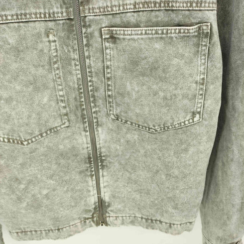 ザラ ZARA クロップド ジップアップ デニムジャケット メンズ M