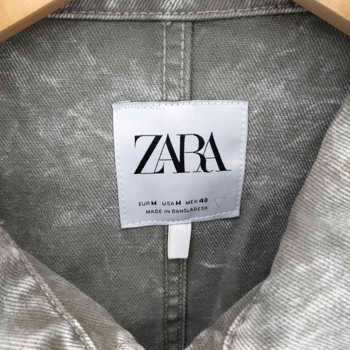 ザラ ZARA クロップド ジップアップ デニムジャケット メンズ M