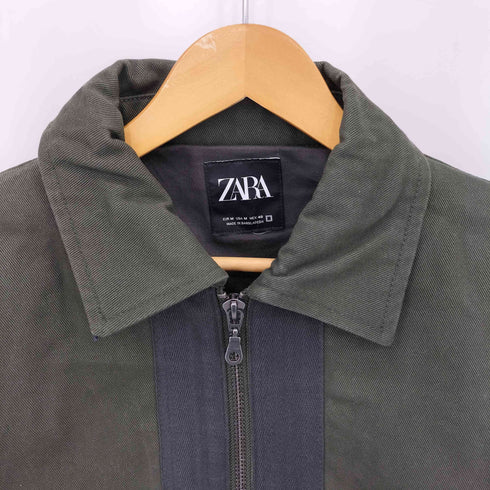 ザラ ZARA ダブルジップ 切替デザイン ワークジャケット メンズ M