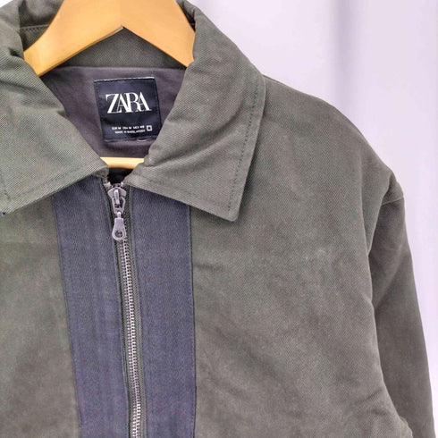 ザラ ZARA ダブルジップ 切替デザイン ワークジャケット メンズ M