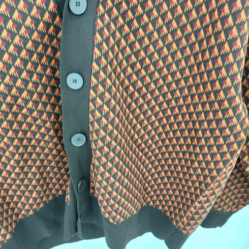 ザラ ZARA 幾何学柄 5B ポリエステルナイロン ニットカーディガン メンズ L