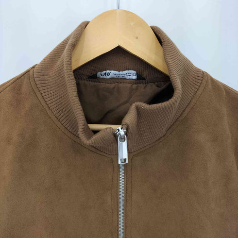 ザラ ZARA ハイネック フェイク スエード スウェード ジャケット メンズ L