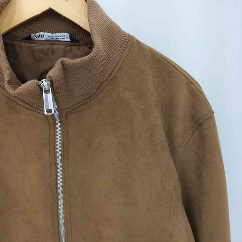 ザラ ZARA ハイネック フェイク スエード スウェード ジャケット メンズ L