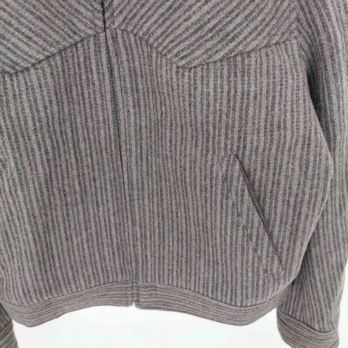 ザラ ZARA ストライプ ウール クロップド ジャケット メンズ L