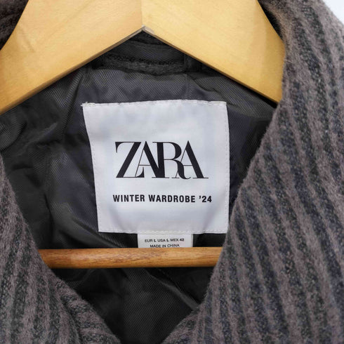ザラ ZARA ストライプ ウール クロップド ジャケット メンズ L