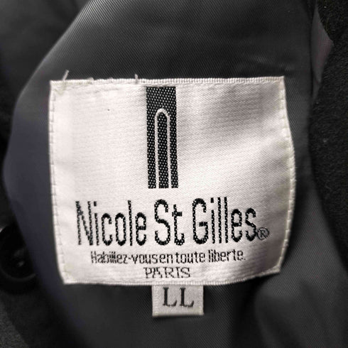 ニコルサンジル Nicole St Gilles カシミア混ウール 比翼ステンカラーコート メンズ JPN:XL