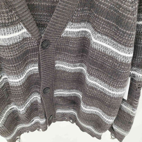 ザラ ZARA テクスチャー ストライプ レギュラーフィット カーディガン メンズ S-M