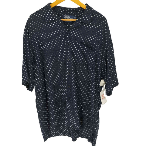 ポロバイラルフローレン Polo by RALPH LAUREN 90s~00s CLAYTON ドット レーヨン 半袖オープンカラーシャツ メンズ import:XL