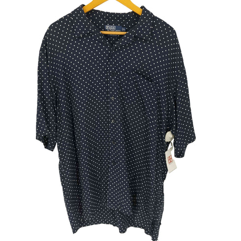 ポロバイラルフローレン Polo by RALPH LAUREN 90s~00s CLAYTON ドット レーヨン 半袖オープンカラーシャツ メンズ import:XL