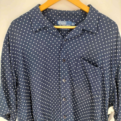 ポロバイラルフローレン Polo by RALPH LAUREN 90s~00s CLAYTON ドット レーヨン 半袖オープンカラーシャツ メンズ import:XL