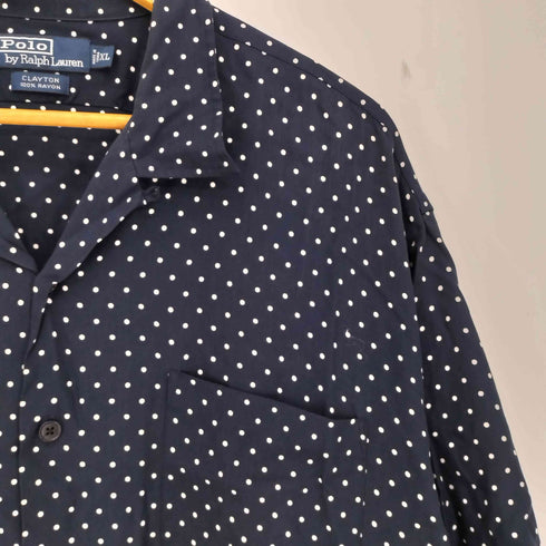 ポロバイラルフローレン Polo by RALPH LAUREN 90s~00s CLAYTON ドット レーヨン 半袖オープンカラーシャツ メンズ import:XL