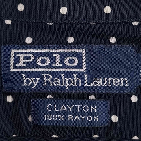 ポロバイラルフローレン Polo by RALPH LAUREN 90s~00s CLAYTON ドット レーヨン 半袖オープンカラーシャツ メンズ import:XL