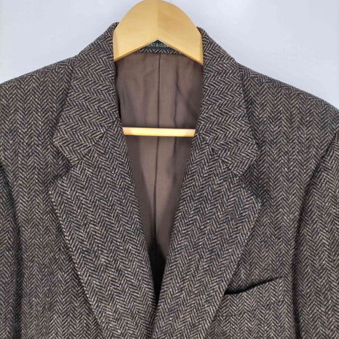 ケントアンドカーウェン KENT&CURWEN クルミボタン ヘリンボーン ウール2Bテーラードジャケット メンズ