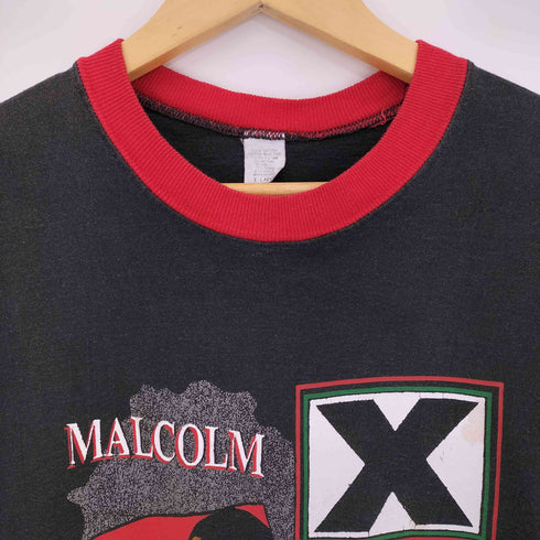 90s 袖裾シングルステッチ カラー切替 プリント クルーネックTシャツ メンズ import:XL