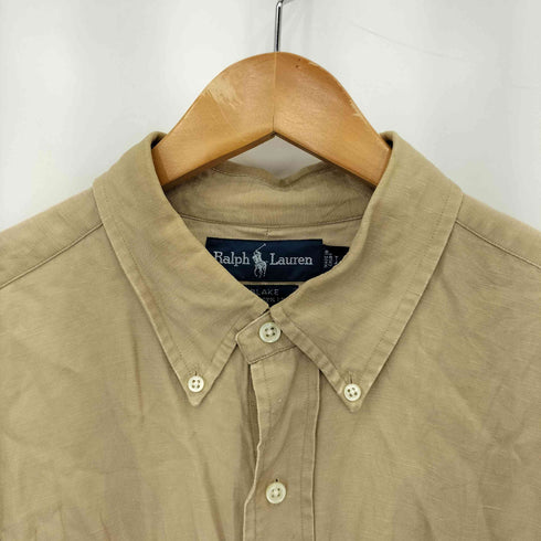 ラルフローレン RALPH LAUREN 90-00s BLAKE ポニー刺繍 ボタンダウン シルクリネン シャツ メンズ L