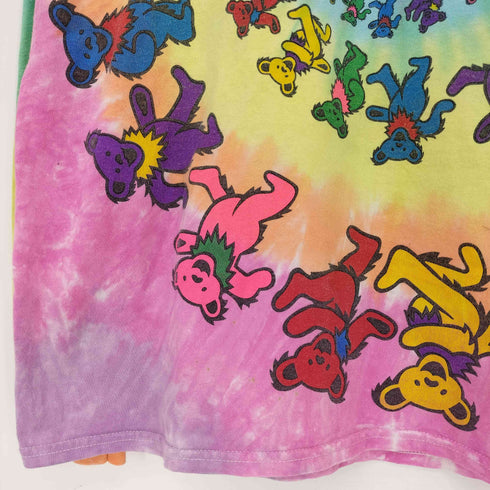 リキッドブルー LIQUID BLUE 90s ダイダイ Grateful Dead サークル クルーネック長袖Tシャツ スパイラルデッドベア メンズ import:M