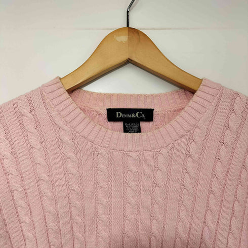 デニムアンドコー Denim&Co 90s ケーブル編み コットンニット セーター メンズ JPN:XL