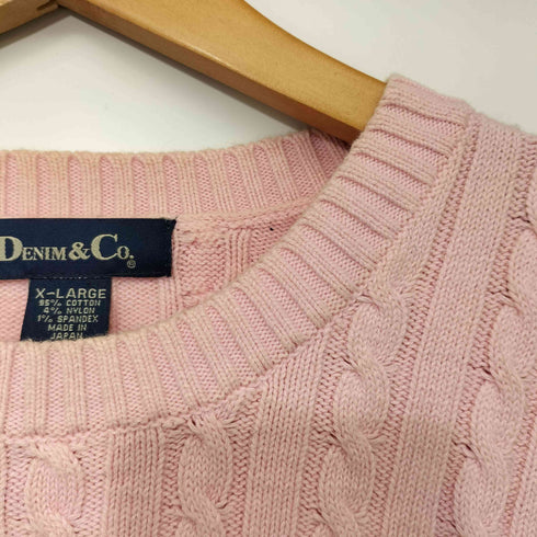 デニムアンドコー Denim&Co 90s ケーブル編み コットンニット セーター メンズ JPN:XL