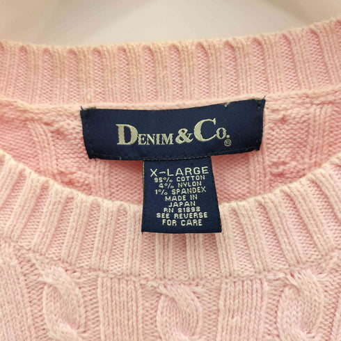 デニムアンドコー Denim&Co 90s ケーブル編み コットンニット セーター メンズ JPN:XL