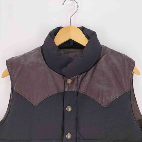 ヒューストン HOUSTON ヨークレザーダウンベスト メンズ JPN:L