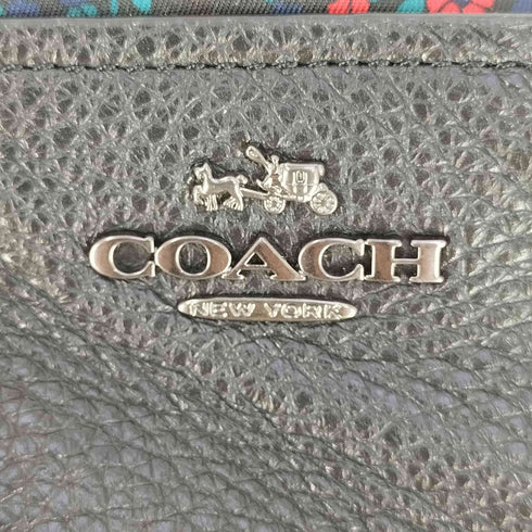 コーチ COACH ターンロック 異素材 レザー切り替え ランチフローラル トートバック レディース