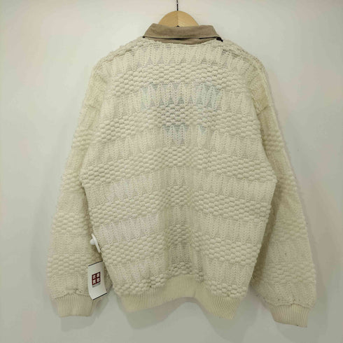 90s primizia UOMO フェイクレイヤード 立体刺繍 織柄 プルオーバーニット メンズ import:L