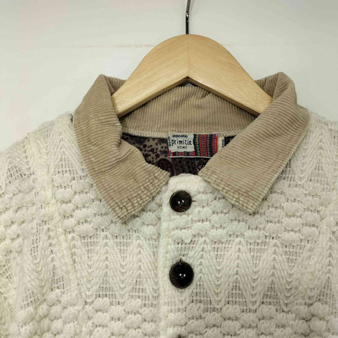 90s primizia UOMO フェイクレイヤード 立体刺繍 織柄 プルオーバーニット メンズ import:L