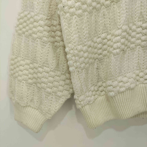 90s primizia UOMO フェイクレイヤード 立体刺繍 織柄 プルオーバーニット メンズ import:L