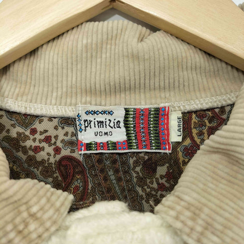 90s primizia UOMO フェイクレイヤード 立体刺繍 織柄 プルオーバーニット メンズ import:L