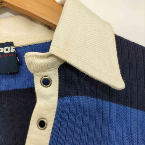 ポロスポーツラルフローレン POLO SPORT RALPH LAUREN 90s 星条旗タグ ラガー ボーダー プルオーバー リブニット レディース import:M
