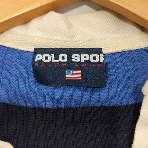 ポロスポーツラルフローレン POLO SPORT RALPH LAUREN 90s 星条旗タグ ラガー ボーダー プルオーバー リブニット レディース import:M