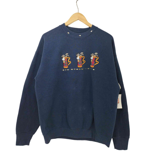 フルーツオブザルーム FRUIT OF THE LOOM 00s ゴルフクラブ 刺繍 スタッズ クルーネックスウェット メンズ import:L