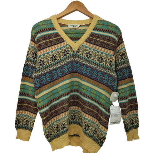 JOHNNY MODE vintage 90s イタリア製 総柄 Vネックニット レディース import:M