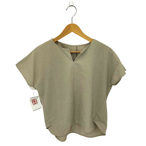 ユナイテッドアローズグリーンレーベルリラクシング UNITED ARROWS green label relaxing FFC リネンライク キーネック ショートスリーブ プルオーバー カットソー レディース FREE