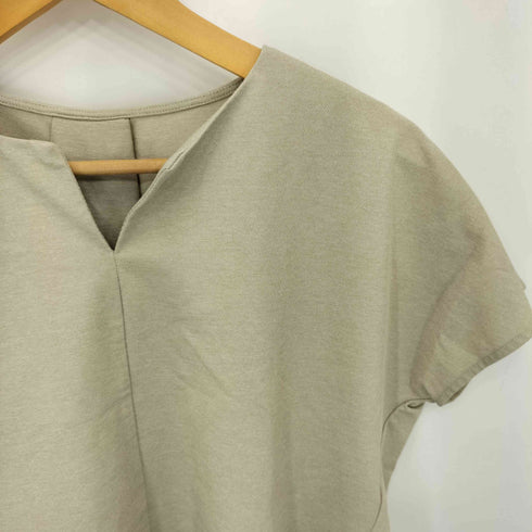 ユナイテッドアローズグリーンレーベルリラクシング UNITED ARROWS green label relaxing FFC リネンライク キーネック ショートスリーブ プルオーバー カットソー レディース FREE