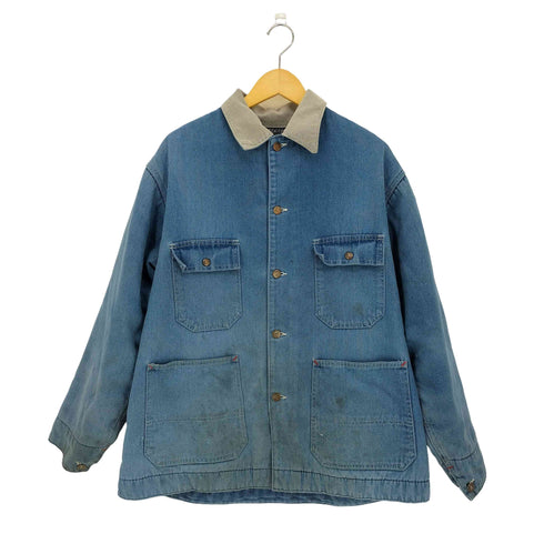 ビッグマック BIG MAC 90s 襟コーデュロイ切替 裏地フリース 4ポケット デニムカバーオール メンズ