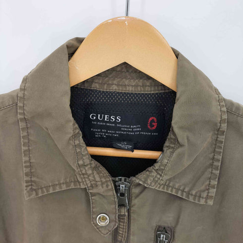ゲス GUESS 00s Y2K ギミック 裏地メッシュ ライダース ジップアップジャケット メンズ import:L