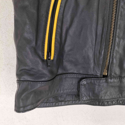 LOHER ラインレザーライダースジャケット レディース