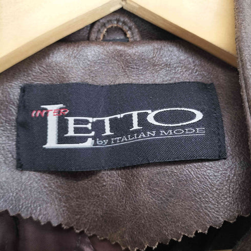 LETTO シングルレザーライダースジャケット メンズ US:38