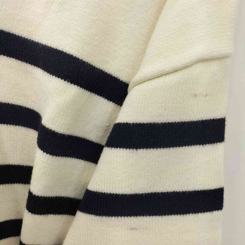 ザラ ZARA Vネック セーラーカラー ボーダーマリンニット レディース import:S