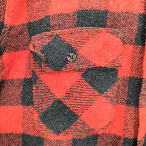 シアーズ Sears 70s ブロックチェック ダブルポケット ヘビーネルシャツ メンズ