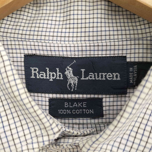 ポロバイラルフローレン Polo by RALPH LAUREN BLAKE ポニー刺繍 チェック L/S 牡丹ダウンシャツ メンズ import:M