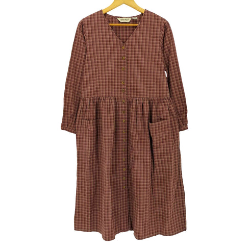 エディーバウアー Eddie Bauer 90-00s 長袖 チェック シャツワンピース レディース import:S