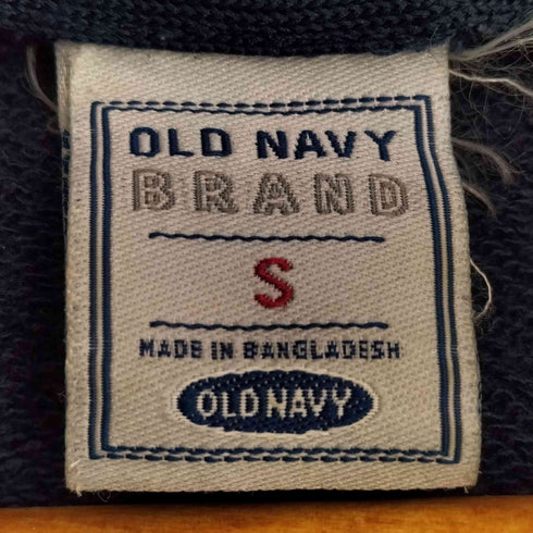 オールドネイビー OLD NAVY 00s ロゴ刺繍 短丈 ジップアップフーディー メンズ import:S