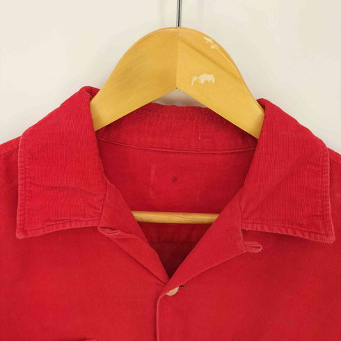 50s~60s コーデュロイ ダブルポケット オープンカラーシャツ メンズ