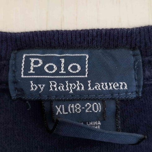 ポロバイラルフローレン Polo by RALPH LAUREN 90s~00s ポニー刺繍 コットン クルーネック長袖Tシャツ レディース import:XL
