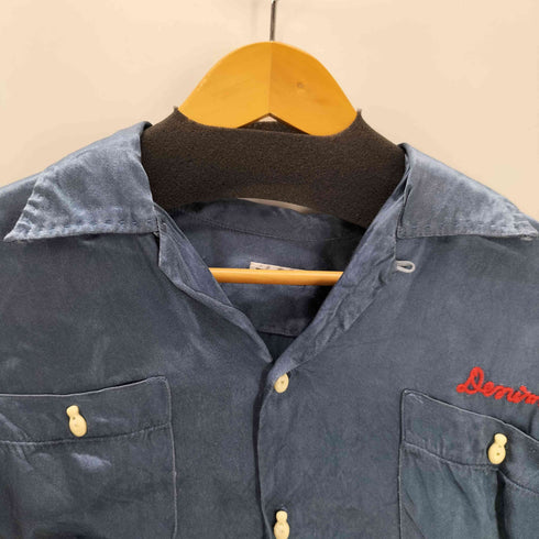 ドゥニーム Denime 両面刺繍 チェーンステッチ レーヨンサテンボウリングシャツ メンズ JPN:L